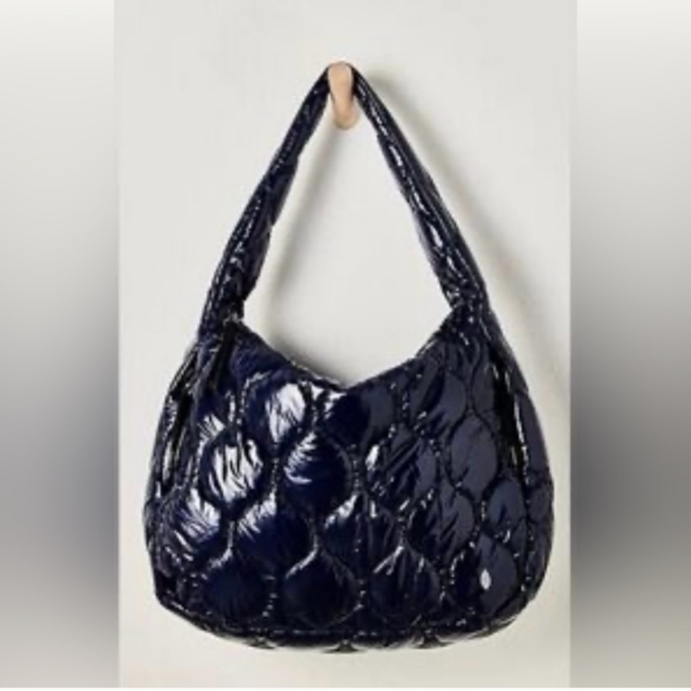 NWT Free People Shiny Navy Carryall Bag Large